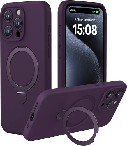 Vista 15 de CellEver Funda magnética fuerte para iPhone 14 Pro Max [para carga MagSafe] [protección de cámara] protección de alta resistencia, funda de silicona