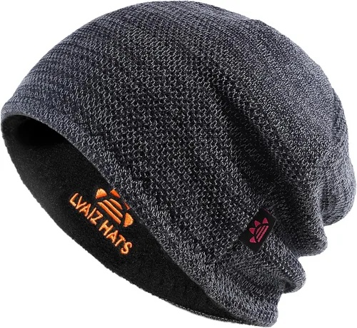 Vista 12 de Lvaiz Winter Beanie for Men Women Warm Fleece Lined Reversible Skull Cap Reversible Soft Warm Fleece Lining, Full Ear Coverage, 3D Hexagonal Crown