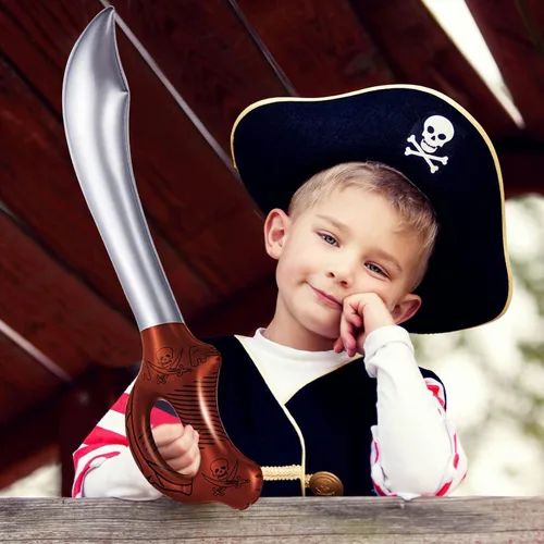 Vista 6 de 12 piezas de espada pirata pirata fiesta juguetes espadas inflables
