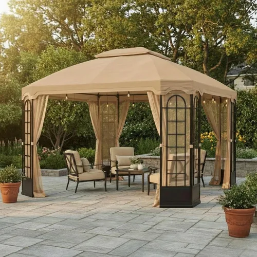 Vista 2 de Garden Winds Toldo de repuesto para cenador de terraza - Estándar 350 - Beige