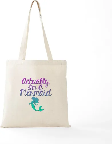 Vista 5 de CafePress Bolsa de lona natural vintage, reutilizable, de sirena, En realidad, soy una sirena., S