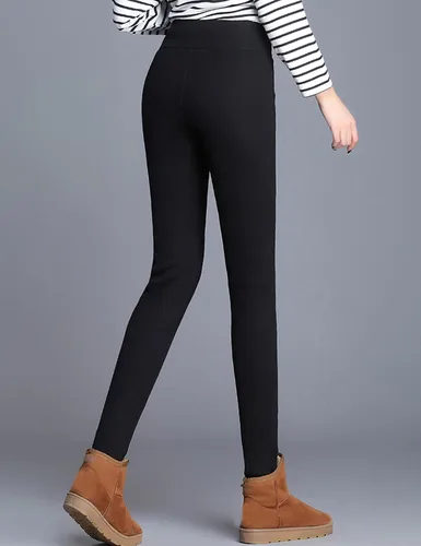 Vista 4 de Yeokou - Pantalones deportivos abrigados de invierno para mujer, con forro de sherpa