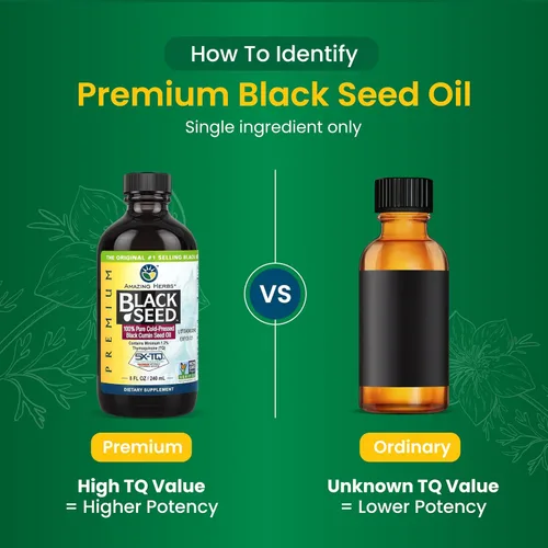 Vista 4 de Amazing Herbs Aceite de semilla negra de alta calidad, sin gluten, sin OMG, prensado en frío, Nigella sativa ayuda a la salud digestiva, apoyo