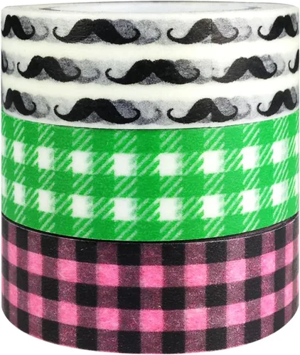 Vista 5 de allydrew Juego de 3 rollos de cinta Washi Washi Cintas de enmascarar (cintas Washi negras y blancas)