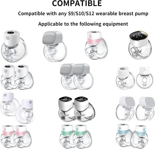 Vista 3 de Accesorios para extractor de leche portátil, taza colectora de leche, compatible con TSRETE S12/S9, Kmaier S12 - Extractor de leche portátil, copa