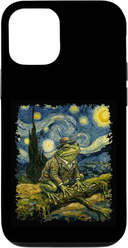 Vista 28 de Vintage Frog Van Gogh Style Starry Night Graphic Case for iPhone 17