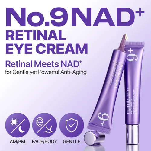 Vista 2 de numbuzin No.9 NAD+ Retinal Volumetox Crema para ojos, tratamiento antienvejecimiento para arrugas, líneas finas, ojeras y manchas oscuras, fórmula
