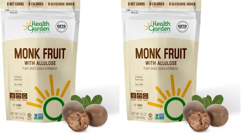 Vista 9 de Health Garden Fruta del monje con edulcorante de alulosa, alternativa natural de azúcar a base de plantas con cero calorías, sin gluten, vegano