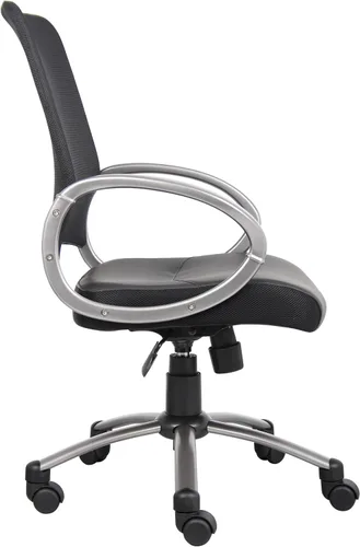 Vista 7 de Boss Office Products Silla de trabajo con respaldo de malla con acabado de peltre en negro