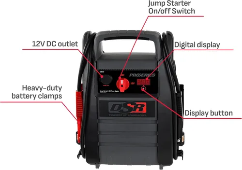 Vista 2 de Schumacher Electric DSR ProSeries - Arrancador de batería para coche y estación de energía portátil - arrancador de coche 12V de 2250 amperios pico