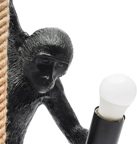 Vista 4 de TFCFL Vintage Monkey Pendant Light Chandelier Resin Hemp Rope Industrial Edison Ceiling Pendant Lamp Fixture, E26 Hanging Lamp Fixture for Indoor