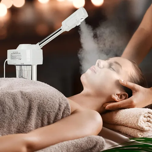 Vista 2 de Nova Microdermabrasion Vaporizador facial profesional sobre ruedas, ozono iónico con función de niebla caliente, vaporizador facial para limpieza