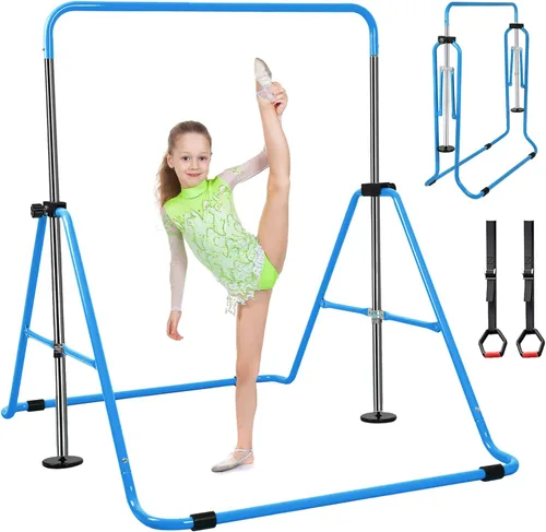 Vista 14 de Expandable Gymnastics Bars with Ring, Adjustable Height Gymnastic Horizontal Bars, Gym Junior Training Bar Children Folding Training Monkey Bars for