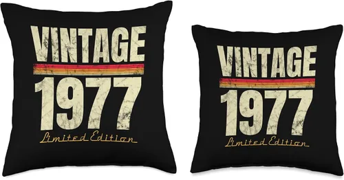 Vista 3 de Retro Est 1977 Limited Edition Born in 1977 Gifts 47th Birthday Vintage 47 Year Old Est 1977 LimitedEdition - Almohada de 16 x 16 pulgadas