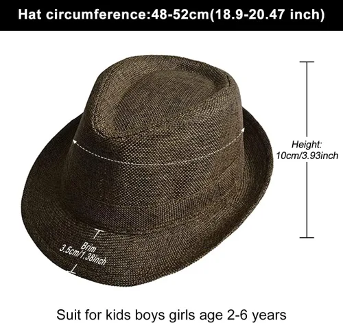 Vista 20 de ECYC Sombreros de jazz para niños, gorras de lino de color sólido para niños