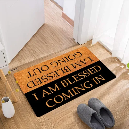 Vista 4 de FunXiLin Divertido tapete de bienvenida (23.6 x 15.7 pulgadas) tapete antideslizante para decoración del hogar para puerta, cocina, entrada