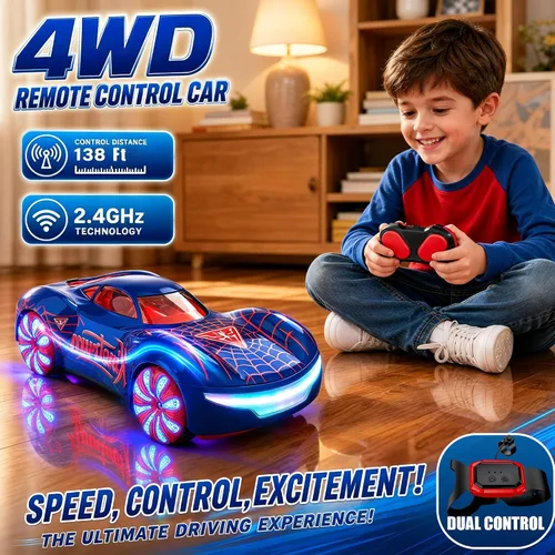 Vista 6 de Coche de acrobacias RC con detección de gestos, auto de control remoto 4WD 1-azul