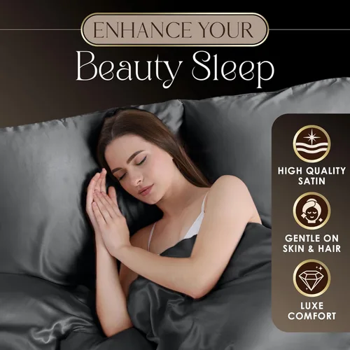Vista 4 de Martex Elegance - Juego de 2 fundas de almohada estándar, color plateado Plata