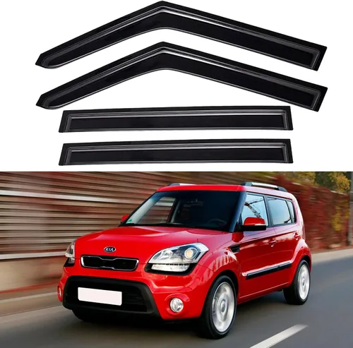 Vista 69 de YQAUTEC - Viseras para ventana, protectores contra la lluvia, compatibles con Subaru WRX 2015-2021, deflectores de viento para ventanas, viseras