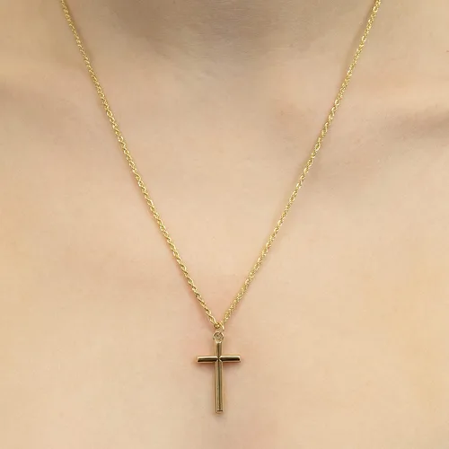 Vista 4 de Dijes religiosos de oro amarillo de 14 quilates para hombres y mujeres – disponible en varios diseños
