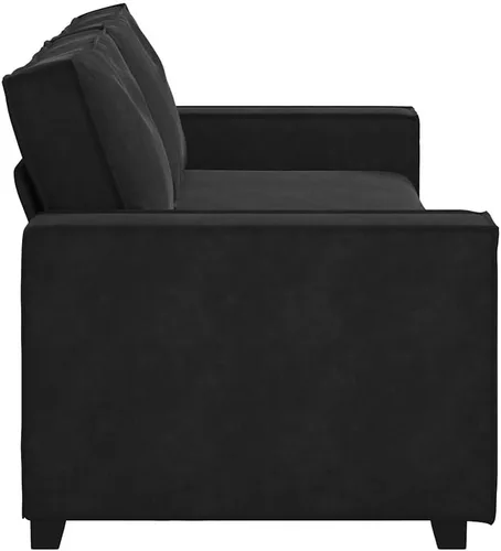 Vista 6 de vidaXL Sofá de 3 plazas Sofá rectangular de terciopelo negro de 3 plazas
