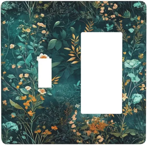 Vista 275 de Decorative Outlet Covers Blue Background White Cat Daisy Floral 2-Gang 1-Gang Wall Plate Single Toggle/Rocker Farmhouse Style Light Switch Covers