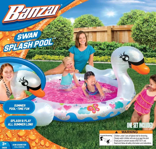 Vista 4 de BANZAI Piscina Swan Splash, Multicolor