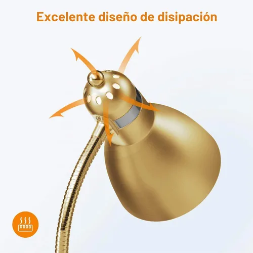 Vista 5 de LEPOWER Lámpara de pie, lámpara de pie de metal con cuello de cisne ajustable para dormitorio Dorado