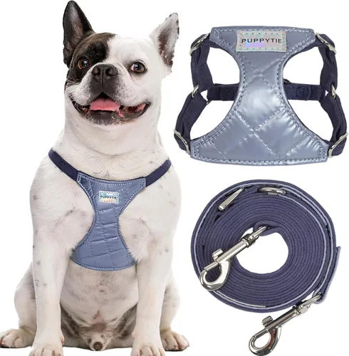 Vista 9 de Puppytie XXS - Arnés y correa para cachorro, rosa brillante, XXS (2.2–6 libras) Puppy Harness for Small Dogs, Designer Extra Small Dog Harness