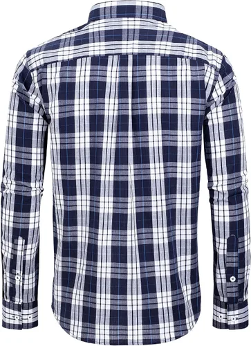 Vista 3 de Alimens & Gentle - Camisas a cuadros con botones para hombre, camisas de vestir de manga larga, de algodón, corte estándar