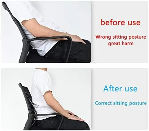 Vista 2 de Increíble cojín de ventilación de malla trasera lumbar soporte coche oficina casa silla asiento negro durable
