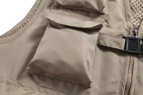 Vista 3 de Liesezhe - Chaleco de pesca unisex transpirable, chaqueta multi bolsillos de caza, viajes, fotógrafo, para adultos y jóvenes