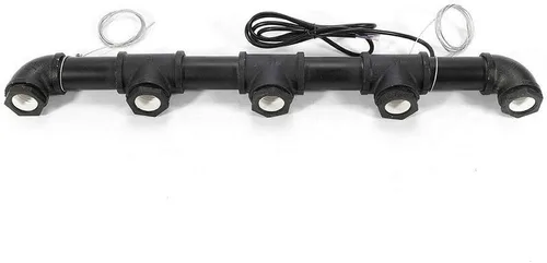 Vista 4 de Lámpara de techo colgante de tubo de agua industrial vintage con 5 luces, estilo retro, vintage, de bronce, con forma de tubo de agua, colgante