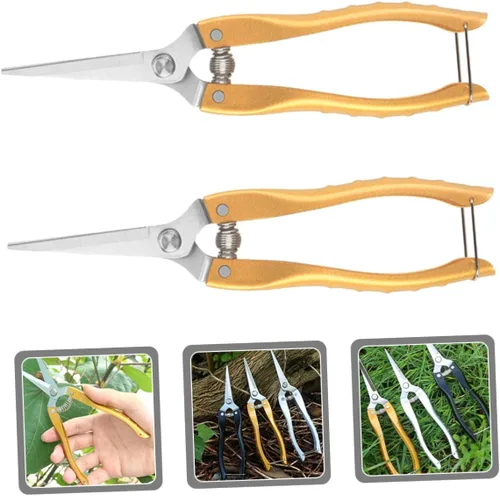 Vista 5 de Uonlytech Tijeras de jardín 2 unids cortador de flores de poda de acero inoxidable resistente para jardinería
