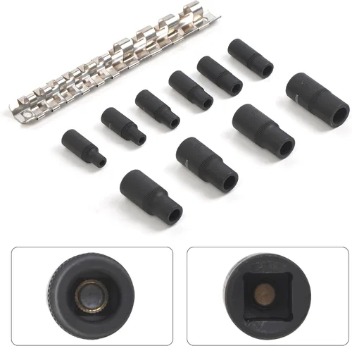 Vista 5 de Juego de 10 soportes de grifo de 1/4 "Dr 3/8" Dr Tap Socket Set Magnético