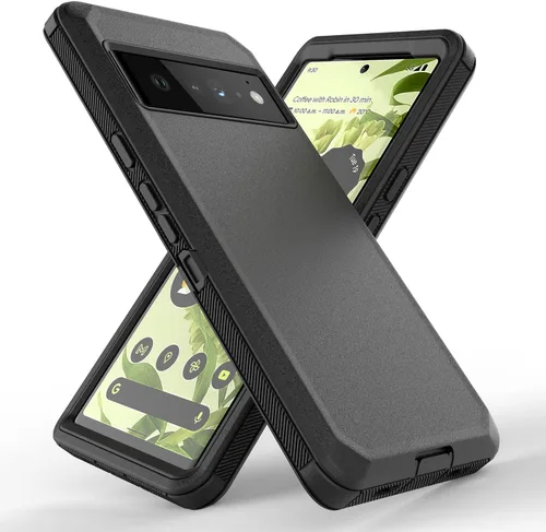 Vista 5 de Funda para Google Pixel 6 Pro incluye protector de pantalla, funda de teléfono resistente de grado militar y funda con clip para cinturón, función
