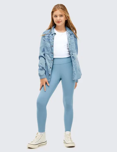 Vista 2 de CRZ YOGA Butterluxe - Leggings deportivos de longitud completa para niñas, pantalones de cintura alta para niños, pantalones de descanso para niñas