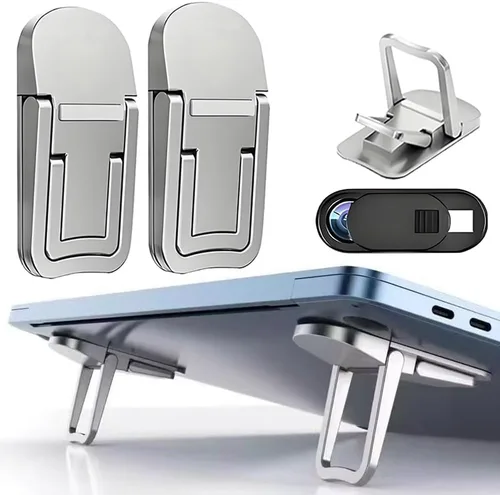Vista 10 de 2 soportes portátiles para laptop, elevador ajustable para laptop, refrigeración ergonómica, mini soporte invisible para computadora de escritorio
