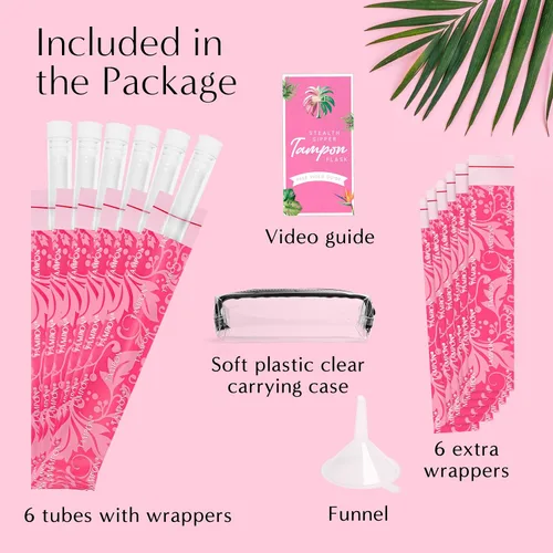 Vista 2 de Tampon Flask Kit Tubos de bebidas disfrazados para contrabando de bebidas, conciertos, clubes, tubos de plástico de grado alimenticio sin fugas