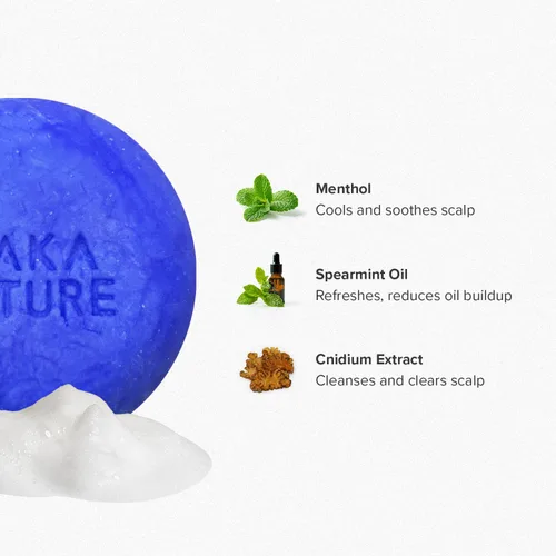 Vista 2 de Maka Nature - Barra de champú refrescante para todo tipo de cabello, 3.35 onzas