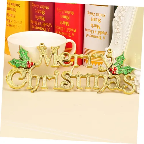 Vista 6 de ABOOFAN 12 unids Navidad carta puerta colgante placa árbol adornos puerta colgantes suministros colgantes colgantes señalización plástico