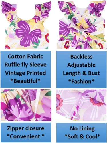 Vista 12 de Vestido de verano para niña, de algodón, con diseño floral