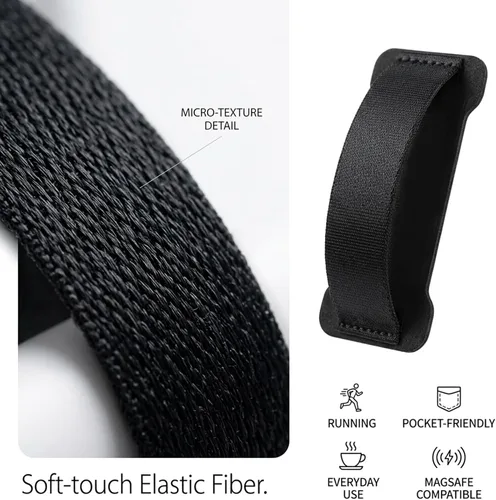 Vista 6 de Soporte de agarre para teléfono de mano, soporte universal para teléfono con correa para dedo, agarre para selfie compatible con la mayoría de 3