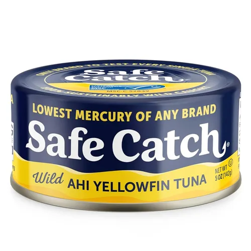 Vista 6 de Safe Catch Wild Ahi - Atún de aleta amarilla enlatado, capturado en la naturaleza, con menos mercurio, proteína magra, Omega 3, sin gluten, kosher