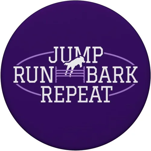Vista 3 de Manipulador de agilidad para perros – Jump Run Bark Repeat – Agilidad para perros PopSockets Adhesivo PopGrip
