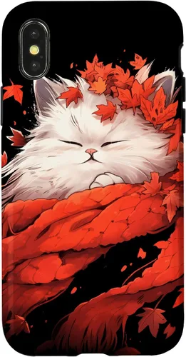 Vista 5 de Persian Cat Kitten Autumn Fall Leaves Thanksgiving Case for iPhone 16