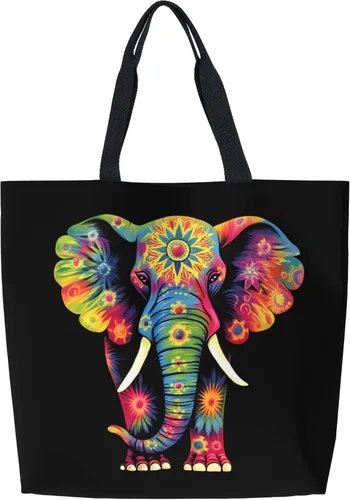 Vista 14 de Famame Canvas Tote Bag Large Women Casual Shoulder Bag Handbag Reusable Multipurpose Shopping Grocery Bag