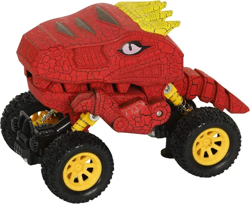 Vista 6 de Aeromax Dino-Faur Mini Camión Push N Go Triceratops TREX y Triceratops (PBDB-C)