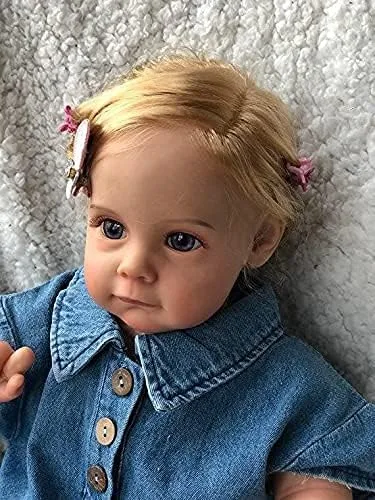 Vista 5 de Angelbaby Muñecas de bebé real Reborn de 24 pulgadas, 23.6 in, linda niña de silicona realista con cuerpo suave y acurrucable, juguetes y accesorios