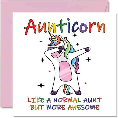 Vista 20 de Stuff4 Tarjetas de cumpleaños para tía para ella, Aunticorn, divertidas tarjetas de cumpleaños para tía, tarjetas de felicitación de cumpleaños A5